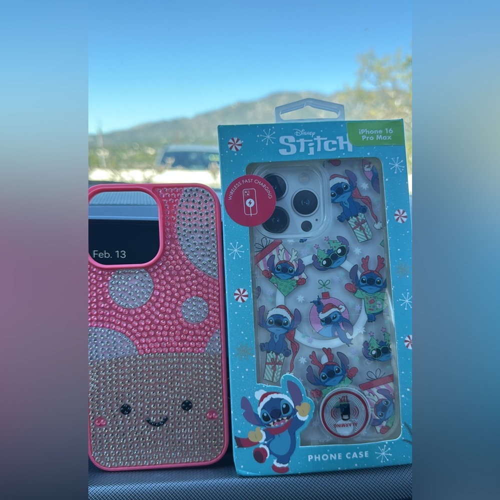 Disney Stitch iPhone 16 Pro Max Case - Pink and Blue